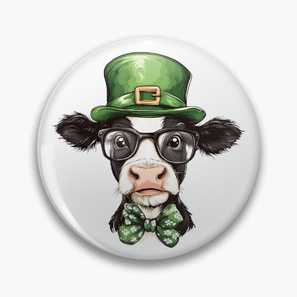Item preview, St. Patrick’s Day Dairy Cow Character with Bow Tie and Hat designed and sold by Mariana Shymkovych.