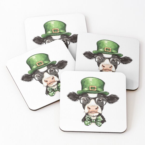 Item preview, St. Patrick’s Day Dairy Cow Character with Bow Tie and Hat designed and sold by Mariana Shymkovych.