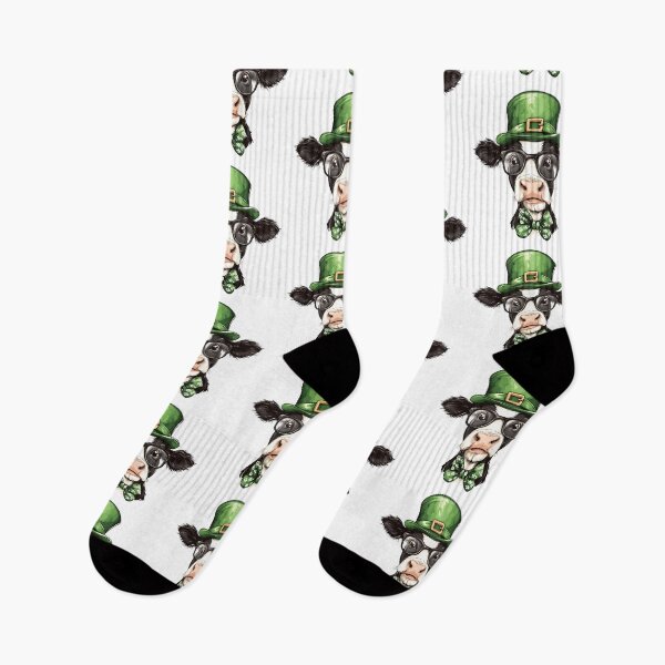 Item preview, St. Patrick’s Day Dairy Cow Character with Bow Tie and Hat designed and sold by Mariana Shymkovych.