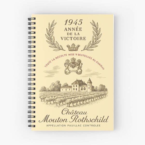 Item preview, Wine Pairing Art | Vintage Château Mouton Rothschild 1945 Vineyard Scene | French Wine Lover designed and sold by WAUZ.