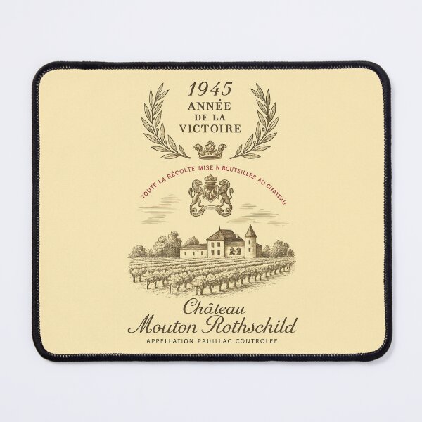 Item preview, Wine Pairing Art | Vintage Château Mouton Rothschild 1945 Vineyard Scene | French Wine Lover designed and sold by WAUZ.