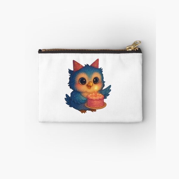 Item preview, Cute Blue Owl with Birthday Cake – Kawaii Party Bird Illustration designed and sold by JoynestStudioCo.