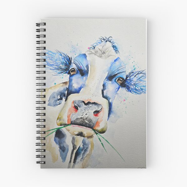 Item preview, Loose, messy style watercolour painting of a Holstein Cow by Elle Smith Art designed and sold by Elle-Smith-Art.