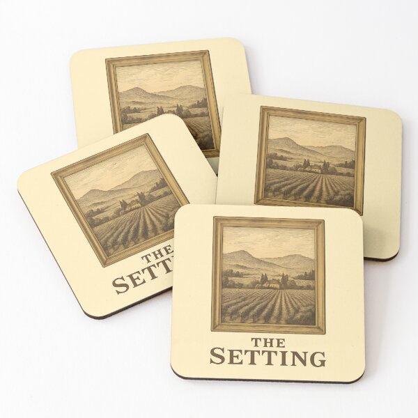 Item preview, The Setting Wine Pairing Art | Vintage Napa Valley Vineyard Scene | Elegant Wine Decor designed and sold by WAUZ.