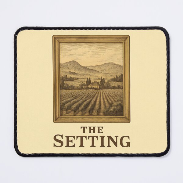 Item preview, The Setting Wine Pairing Art | Vintage Napa Valley Vineyard Scene | Elegant Wine Decor designed and sold by WAUZ.