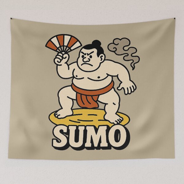 Item preview, Powerful Sumo Wrestler with Sensu Fan designed and sold by zzz888.