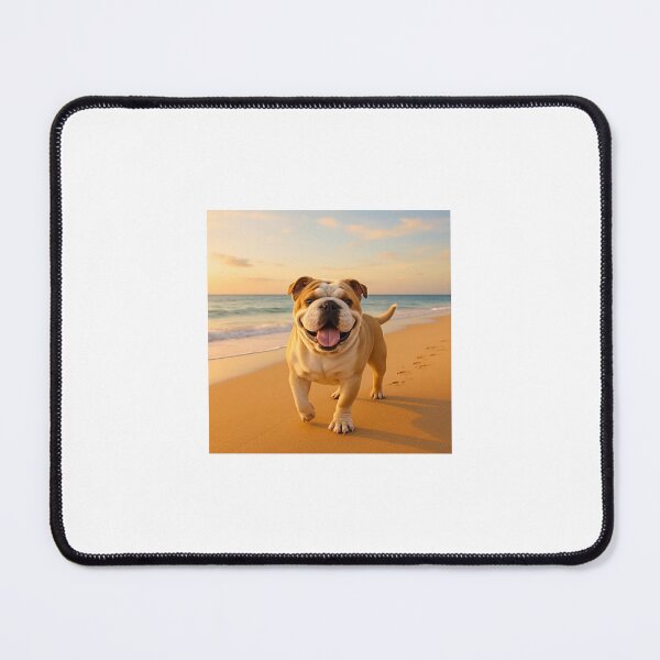 Item preview, Relaxing Vibes: English Bulldog by the Beach – High-Resolution Art Print designed and sold by Muliwams.