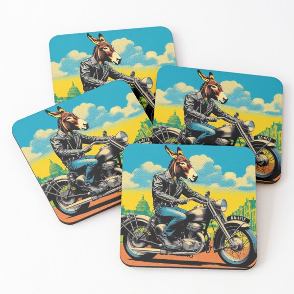 Item preview, cute donkey and old motorcycle designed and sold by Dogandesighn.
