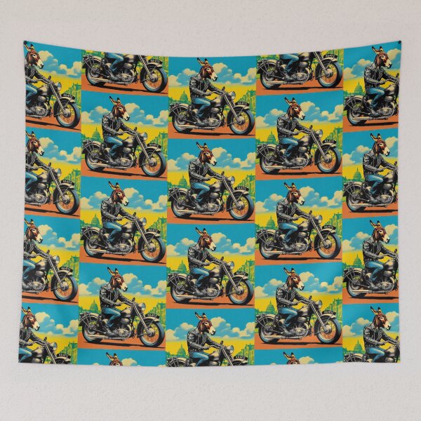 Item preview, cute donkey and old motorcycle designed and sold by Dogandesighn.