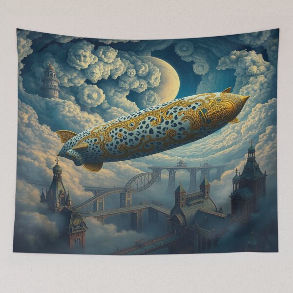 Item preview, Steampunk Snow Leopard Airship – A masterpiece of technology and elegance designed and sold by FotoworldEdel.