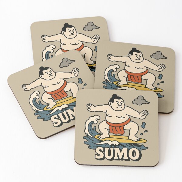 Item preview, Hilarious Japanese Sumo Surfer Riding Wave designed and sold by zzz888.