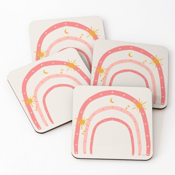 Item preview, Rainbow with stars - pink orange  designed and sold by Vaekra.