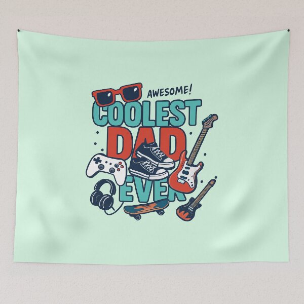 Item preview, Coolest Dad Ever – Awesome Gamer, Music, and Skateboard Dad Design designed and sold by Sepinik.