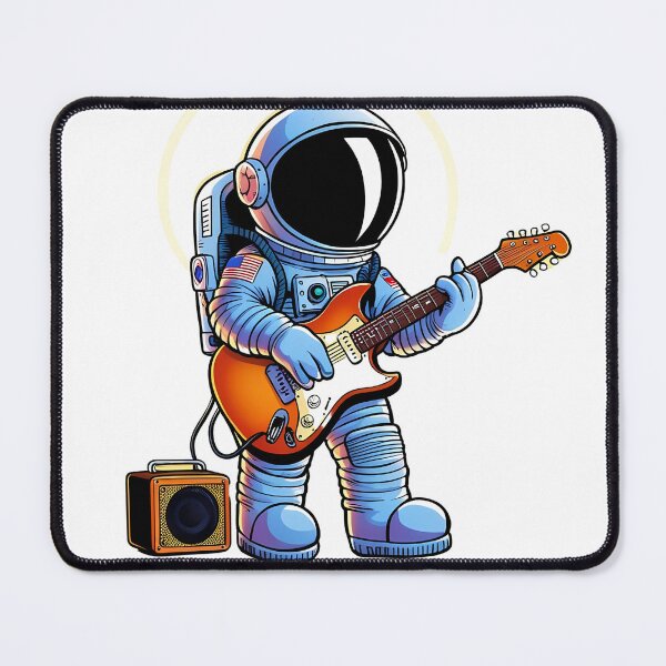 Item preview, Street Musician Astronaut – Cartoon Electric Guitar Space Busker Design designed and sold by LoliDesignShop.