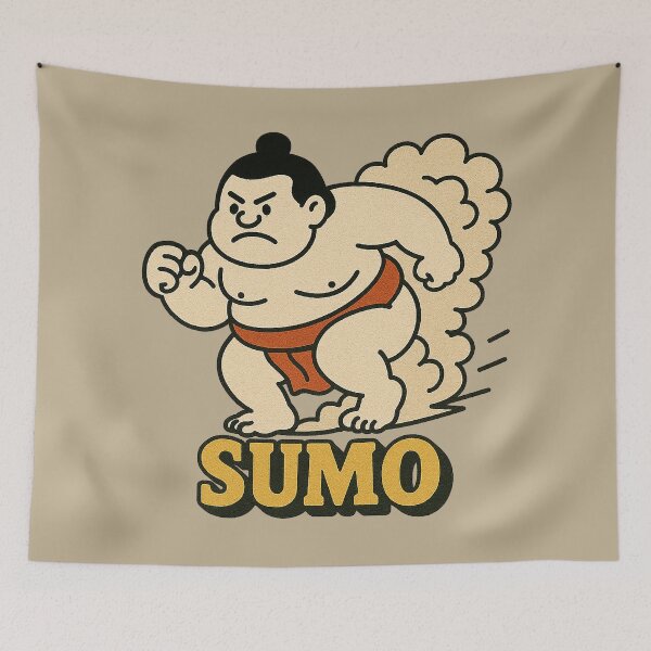 Item preview, Dynamic Cartoon Sumo Charge Illustration designed and sold by zzz888.
