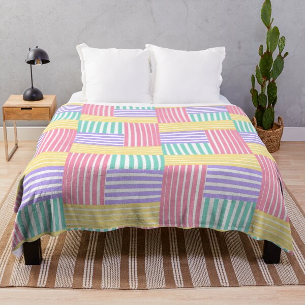 Item preview, Colorful Striped Patchwork Chalk Texture Pattern designed and sold by littleflabby.
