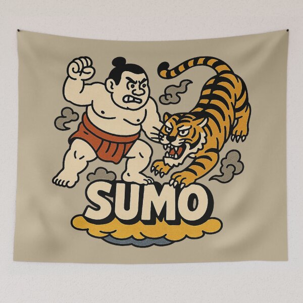 Item preview, Epic Sumo Wrestler vs Fierce Tiger designed and sold by zzz888.