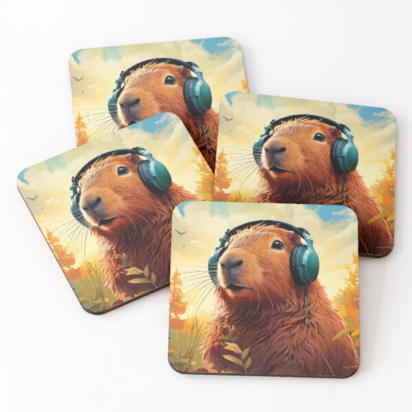 Item preview, Cute Capybara Relaxing Headphones designed and sold by Somdul.