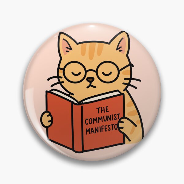 Item preview, Cat Reading The Communist Manifesto (Combeferre Tribute) designed and sold by byebyesally.