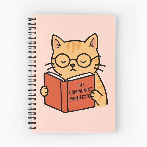 Item preview, Cat Reading The Communist Manifesto (Combeferre Tribute) designed and sold by byebyesally.