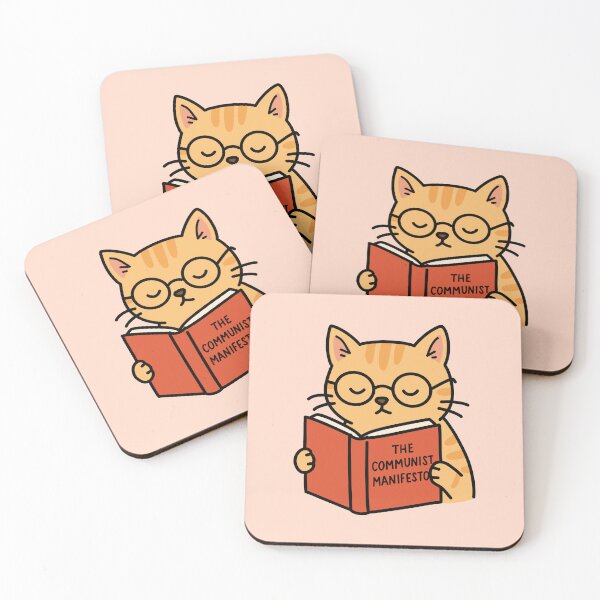 Item preview, Cat Reading The Communist Manifesto (Combeferre Tribute) designed and sold by byebyesally.