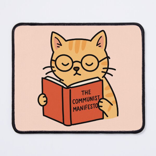 Item preview, Cat Reading The Communist Manifesto (Combeferre Tribute) designed and sold by byebyesally.