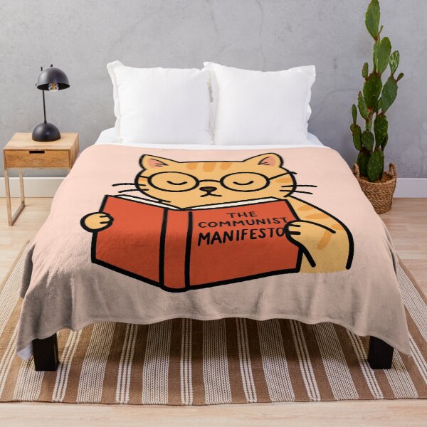 Item preview, Cat Reading The Communist Manifesto (Combeferre Tribute) designed and sold by byebyesally.