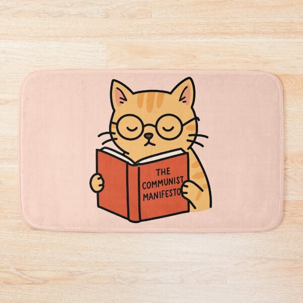 Item preview, Cat Reading The Communist Manifesto (Combeferre Tribute) designed and sold by byebyesally.