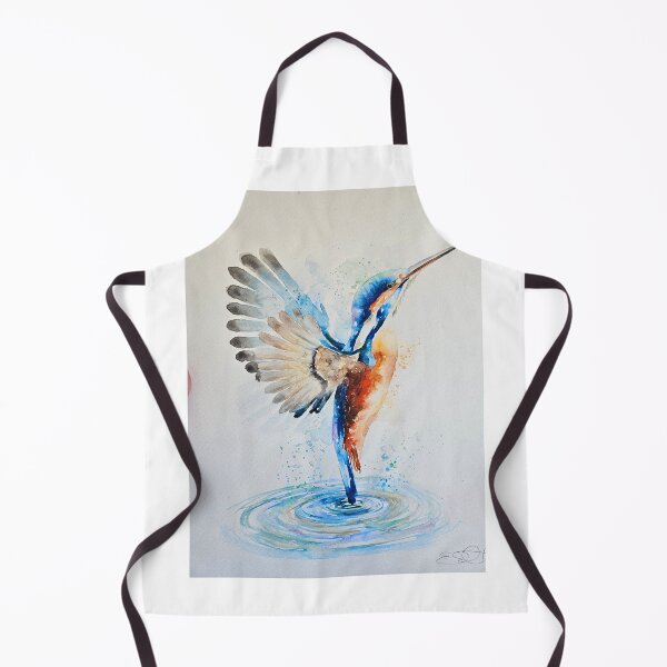 Item preview, Loose style messy art watercolour painting of a Kingfisher bird and water by Elle Smith Art designed and sold by Elle-Smith-Art.