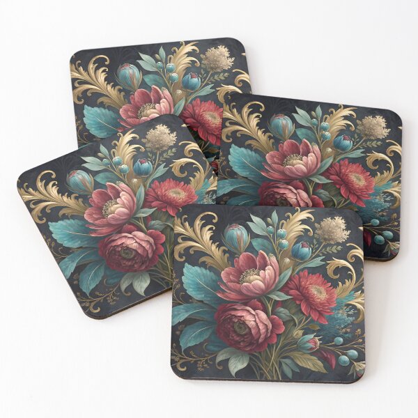Item preview, Vintage Baroque Floral Wall Art with Peonies & Butterfly designed and sold by Azraqcrafts.