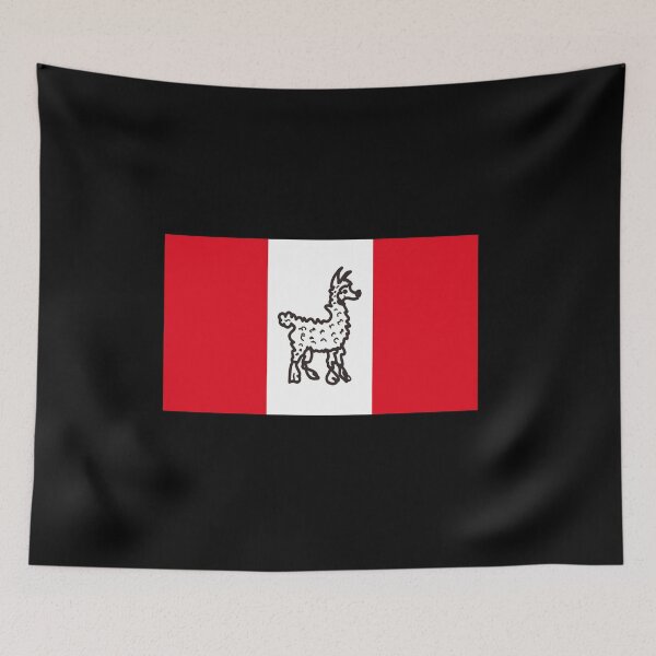 Item preview, Peru flag with cute alpaca designed and sold by vibeno1.