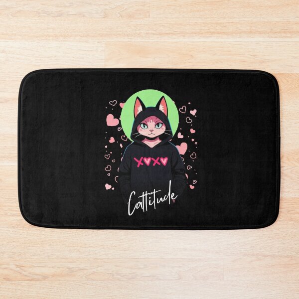 Item preview, Cattitude Graphic – Funny Cute Cat in Hoodie | Anime Kitty XOXO  designed and sold by Cree8if.