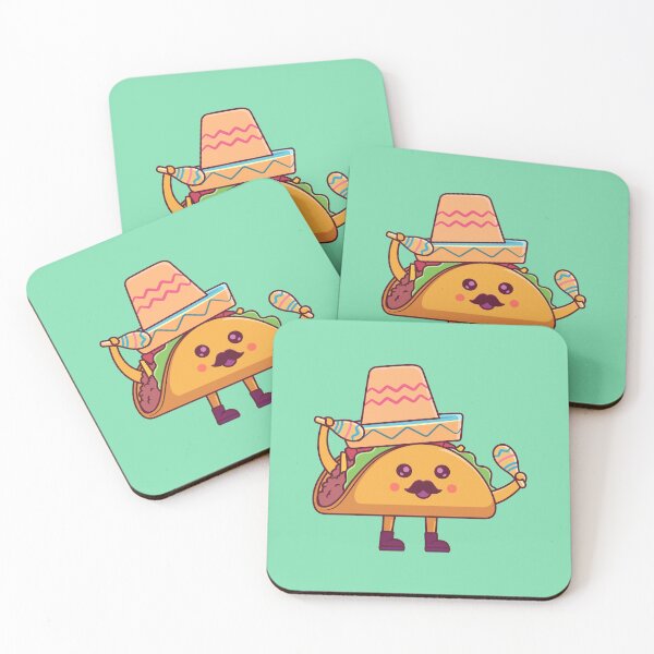 Item preview, Cute cartoon of happy taco character wearing sombrero and playing maracas. designed and sold by alvariski.