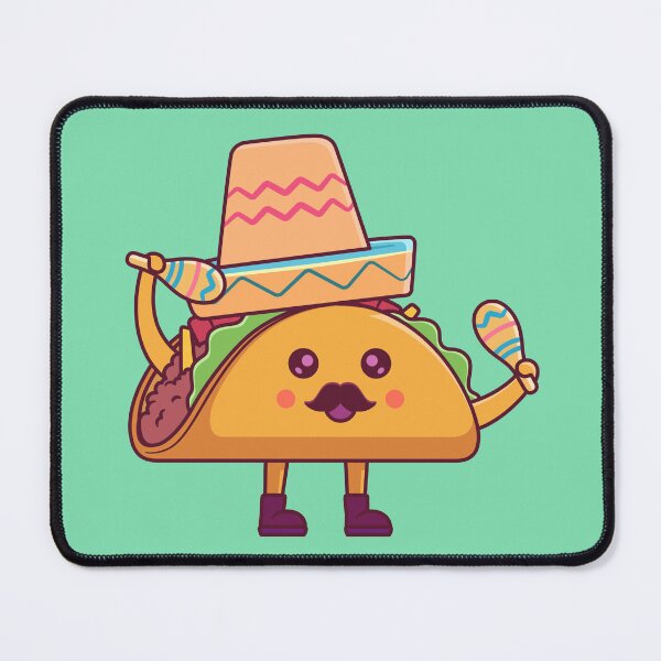 Item preview, Cute cartoon of happy taco character wearing sombrero and playing maracas. designed and sold by alvariski.