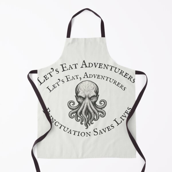 Item preview, Let's Eat Adventurers - Let's Eat, Adventurers - Punctuation Saves Lives - Mind Flayer Ink Fantasy Shirt designed and sold by TenkaTees.