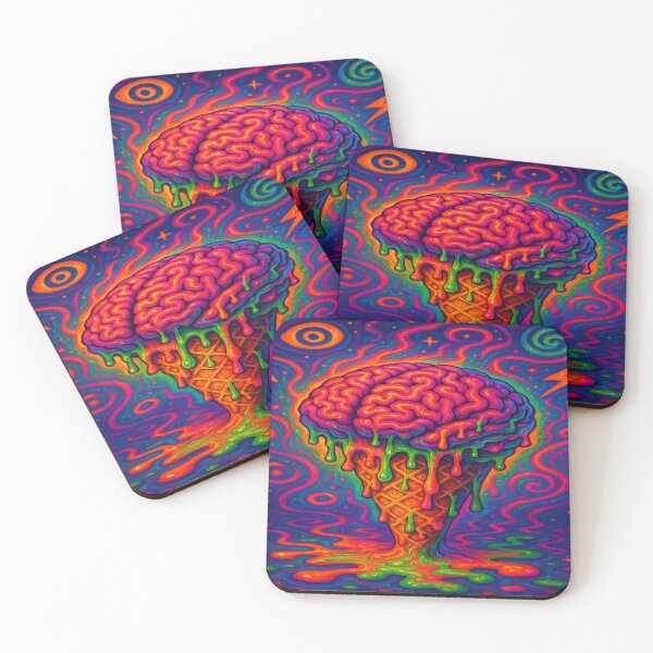 Artikelvorschau, Neon Brain Ice Cream | Melting Psychedelic Drip Pop Art entworfen und verkauft von buzzprints1234.