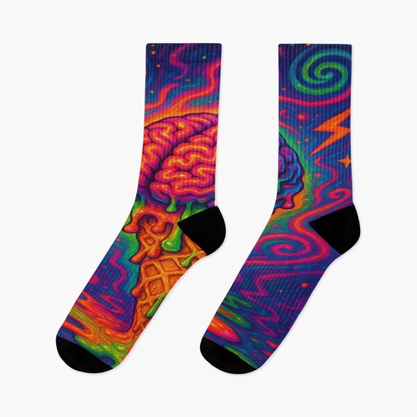 Item preview, Neon Brain Ice Cream | Melting Psychedelic Drip Pop Art designed and sold by buzzprints1234.