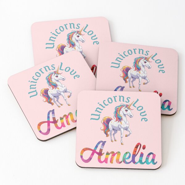 Item preview, Unicorns Love Amelia designed and sold by ComicKitsch.
