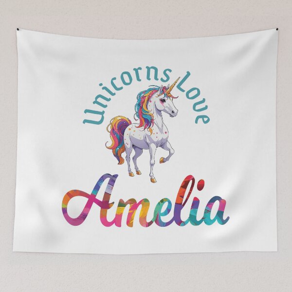 Item preview, Unicorns Love Amelia designed and sold by ComicKitsch.