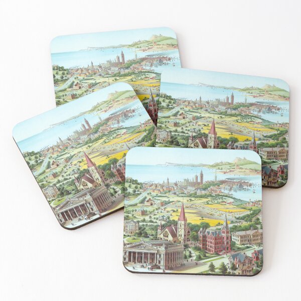 Item preview, Temperate Zone by Levi Walter Yaggy: Unique 1893 Illustration with iconic buildings designed and sold by Starpuffdesign.