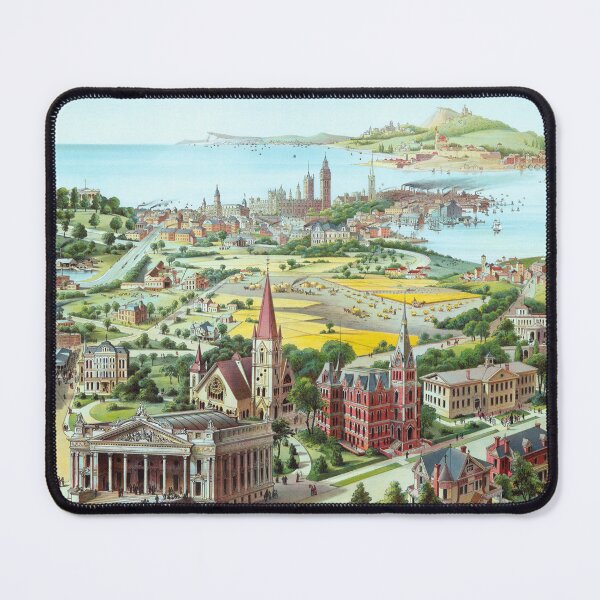 Item preview, Temperate Zone by Levi Walter Yaggy: Unique 1893 Illustration with iconic buildings designed and sold by Starpuffdesign.