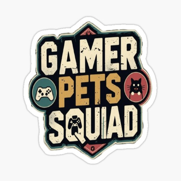 Artikel-Vorschau von Gamer Pets Squad Vintage Distressed Typografie | Retro Pet Gamer Club, designt und verkauft von Ctrlr.