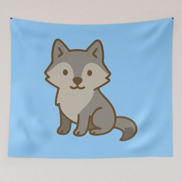 Item preview, Freya the Wolf - Adorable Kawaii Wolf designed and sold by PatchAndPetal.