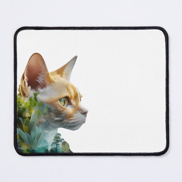 Item preview, Devon Rex in the Wild: Nature Double Exposure Art designed and sold by ShadowAndSlate.