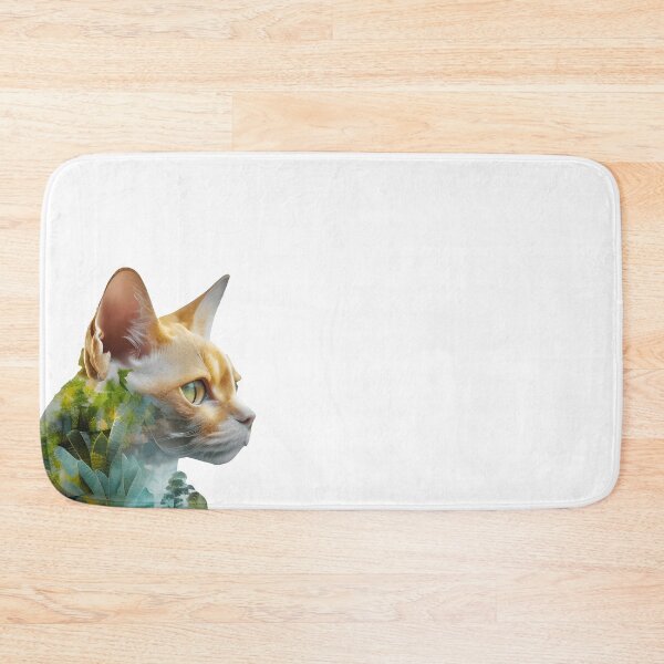 Item preview, Devon Rex in the Wild: Nature Double Exposure Art designed and sold by ShadowAndSlate.
