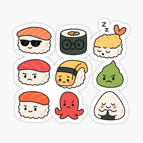 Item preview, Kawaii Sushi Squad – Every Mood, Every Bite designed and sold by Studiokif.