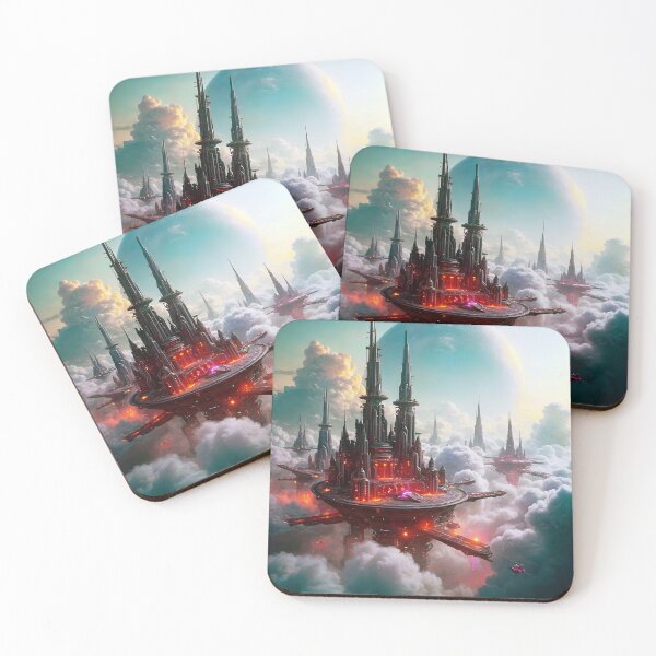 Item preview, Futuristic City in the Clouds designed and sold by Ink Art Design.