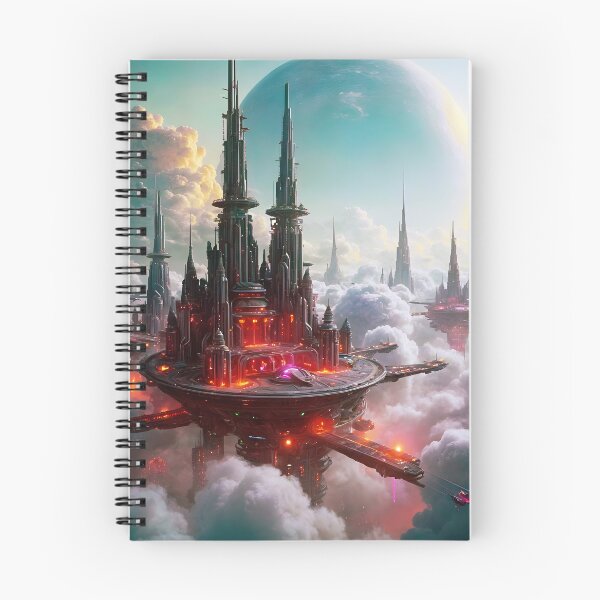 Item preview, Futuristic City in the Clouds designed and sold by Ink Art Design.