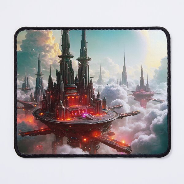 Item preview, Futuristic City in the Clouds designed and sold by Ink Art Design.