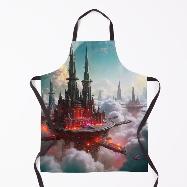 Item preview, Futuristic City in the Clouds designed and sold by Ink Art Design.